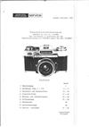Zeiss Ikon Contarex Super manual. Camera Instructions.